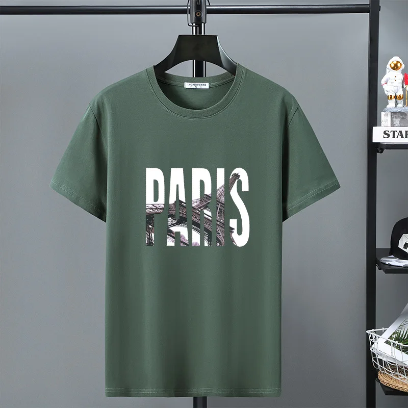 Plus Size Summer T-shirt 10XL 12XL Men Cotton T Shirt Short Sleeve Tshirt Casual Tops Tees Male Print Shirt Crewneck image 2
