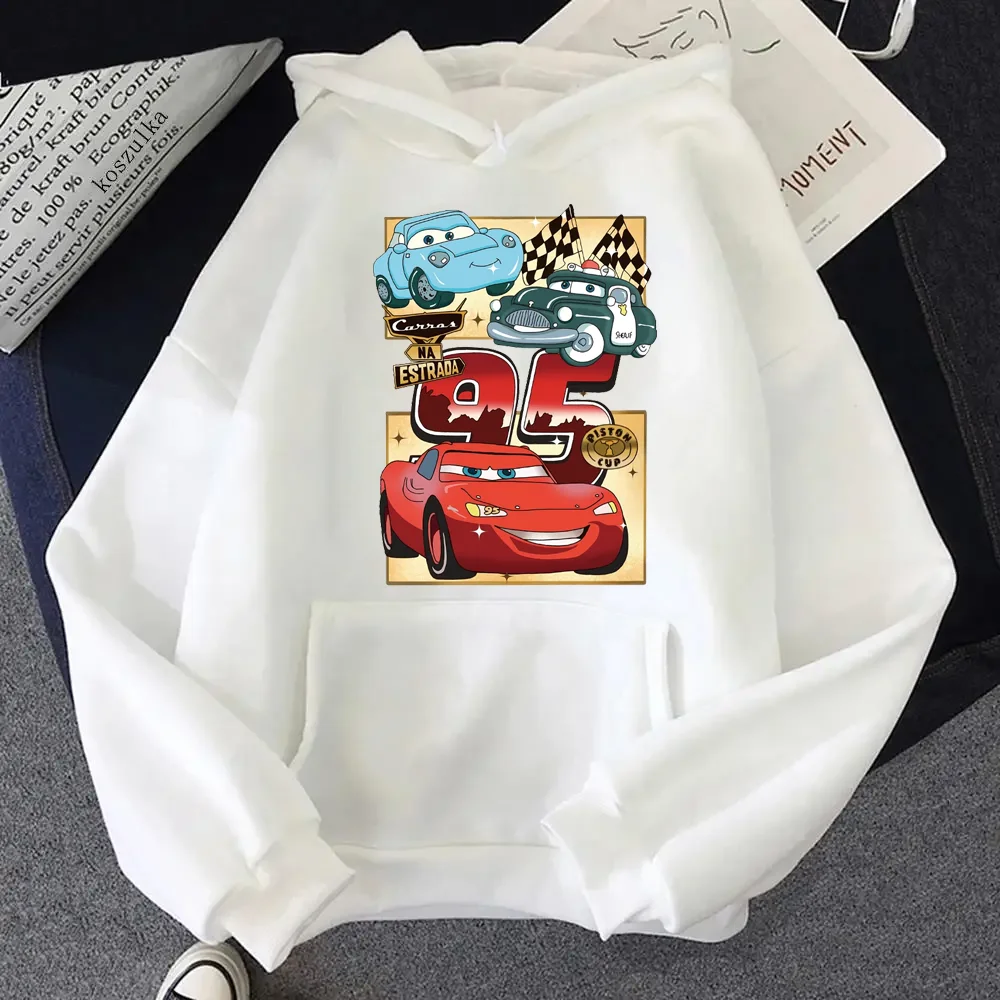 Kawaii Anime Cartoon Disney Cars Mickey Couple Hooded Women's Autumn/Winter Coat Pullovers Casual Simple Sweatshirt Tops