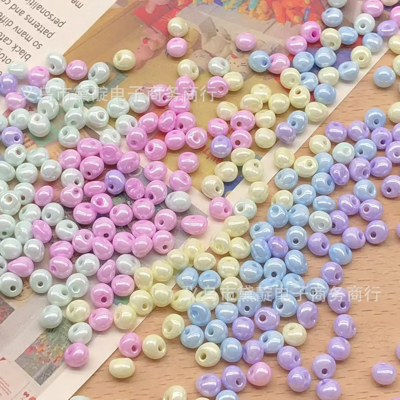 20g Candy Color Partial Hole Glass Beads Water Drop Acrylic Beads for DIY Mobile Phone Chain Beaded Bracelet Necklace Materials