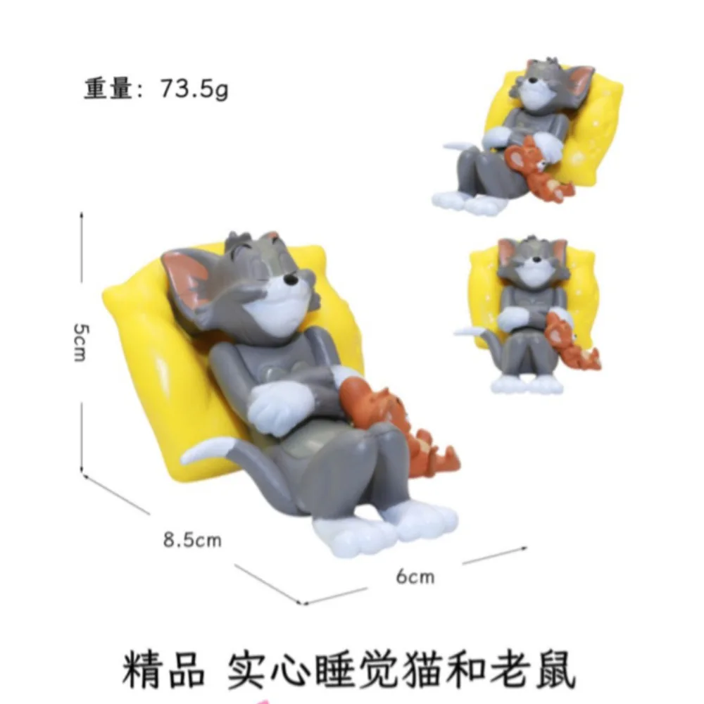Tom Jerry Desk Shelf Ornament Car Dashboard Ornament Decoration Figurine Cute Sleeping Pose Home Decor Gift