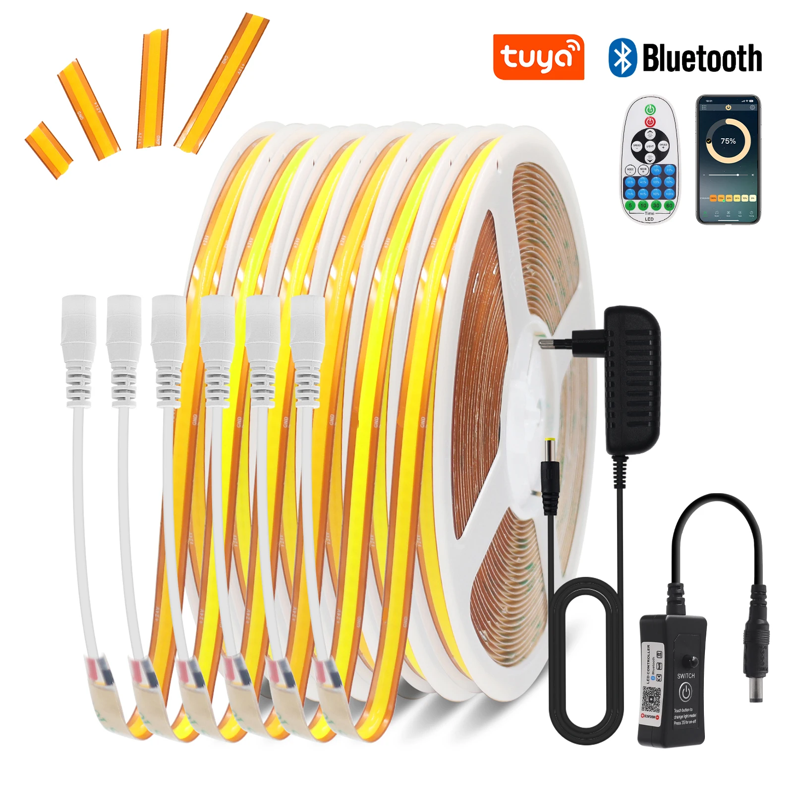 720Leds/M High Brighter 24V COB Strip WIFI Bluetooth APP Dimmerable 3000K 4000K 6000K Home Decor Flexible Ribbon Rope LED Light