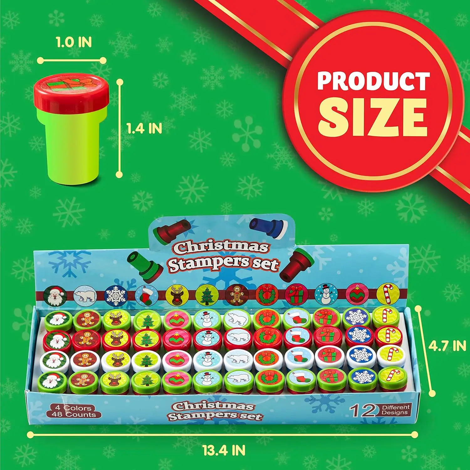 JOYFY 48 Pieces Christmas Assorted Stamps Kids Self-Ink Stamper for Christmas Party Favor Stocking Stuffers Crafts School Prizes