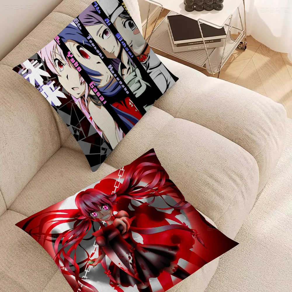 Anime Future Diary Mirai Nikki Pillow Cover Design Cushion Cover Decor Holiday Decorati