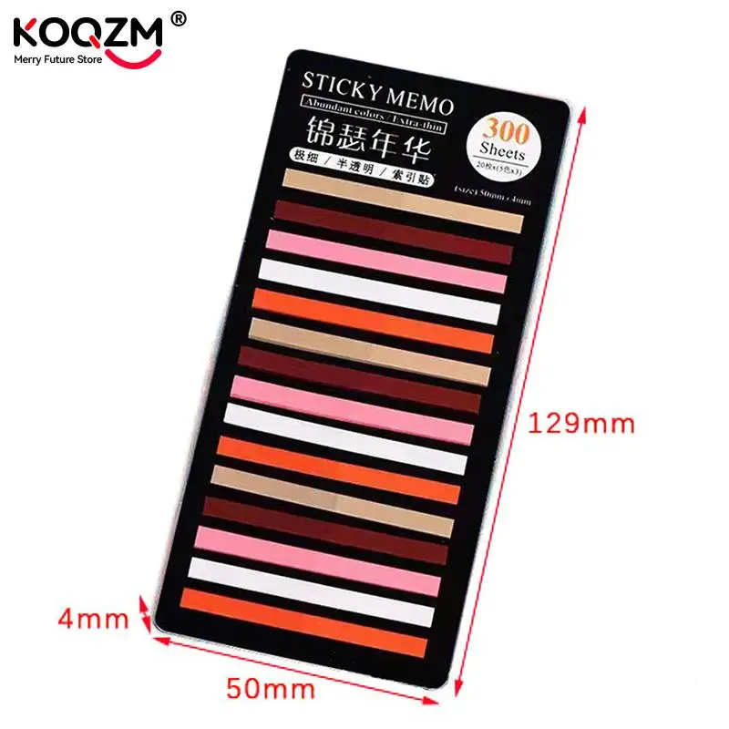 300 Sheets Rainbow Color Index Memo Pad Key Points Sticky Notes Paper Sticker Notepad Bookmark School Supplies Kawaii Stationery