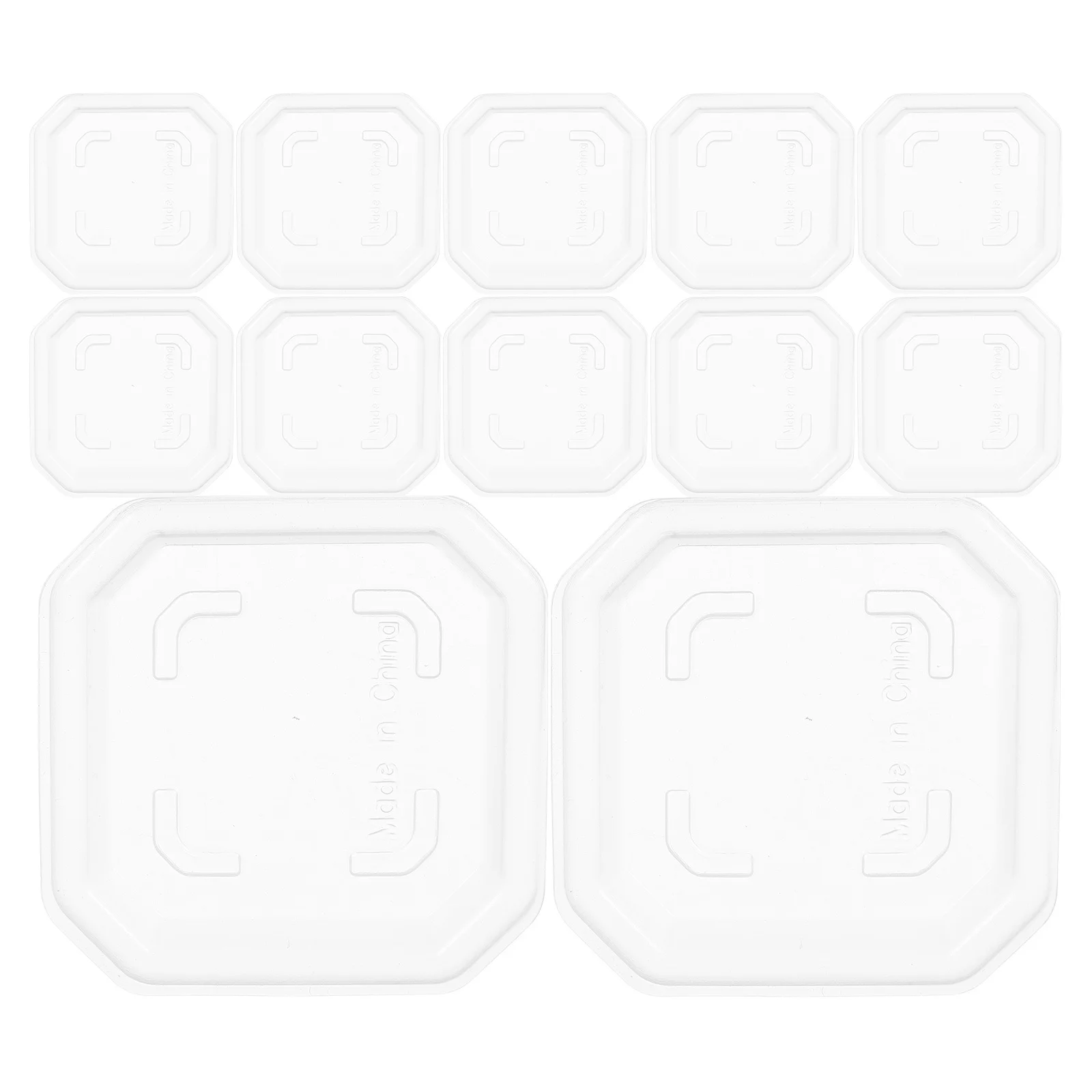 

50Pcs Square Plant Saucer Heavy Duty Thickened Plastic for Succulent Pots Indoor Outdoor Waterproof Bonsai Tray with Groove