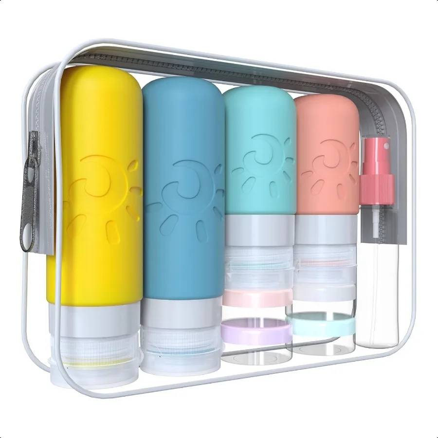 

18 Pack travel Bottles for Toiletries TSA Appd Silicone Travel Containers Leak Proof Refillable Travel Accories for Shampoo Con