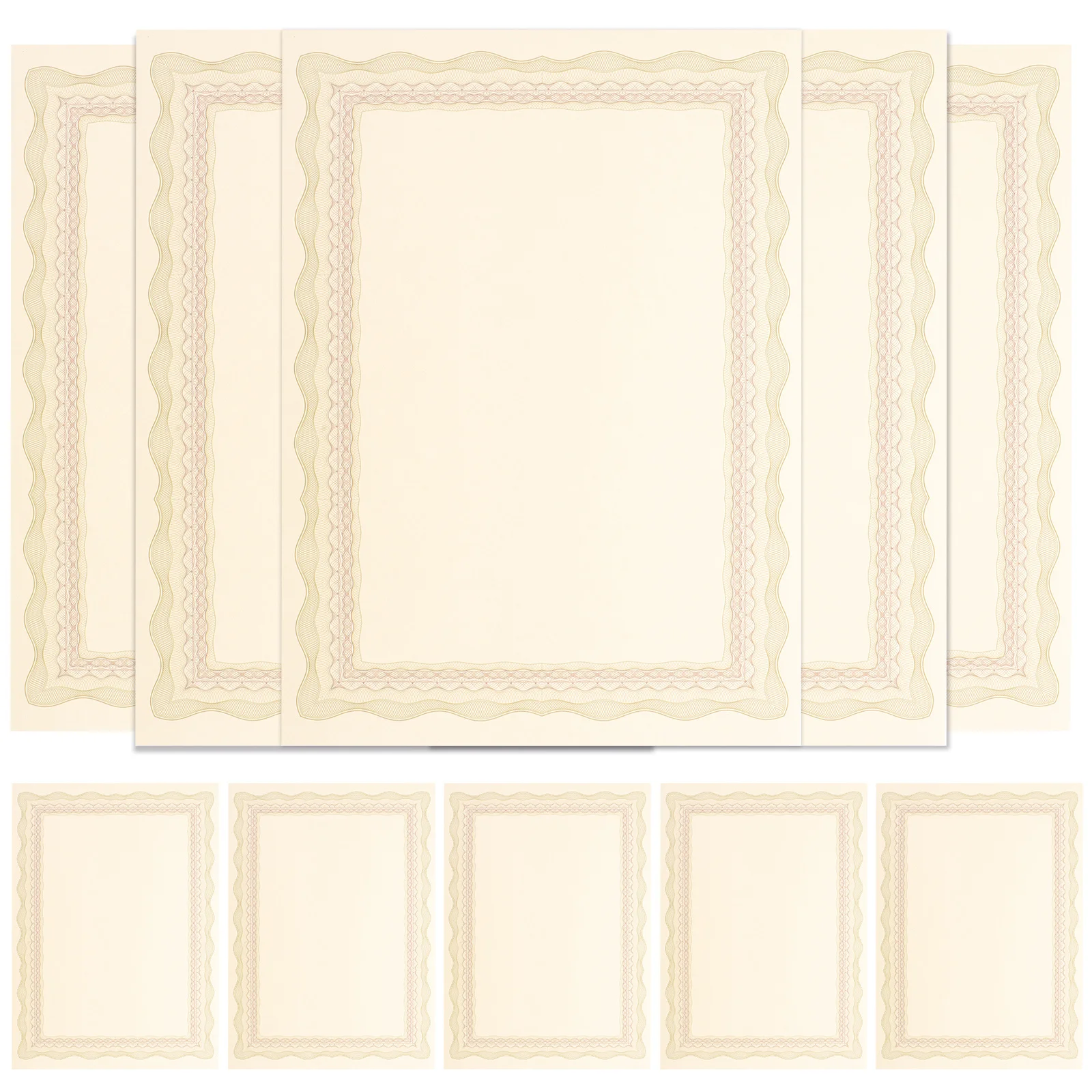 10Pcs Professional Certificate Paper Rounded Corners for Graduation and Academic Awards Certificate Paper School Supply