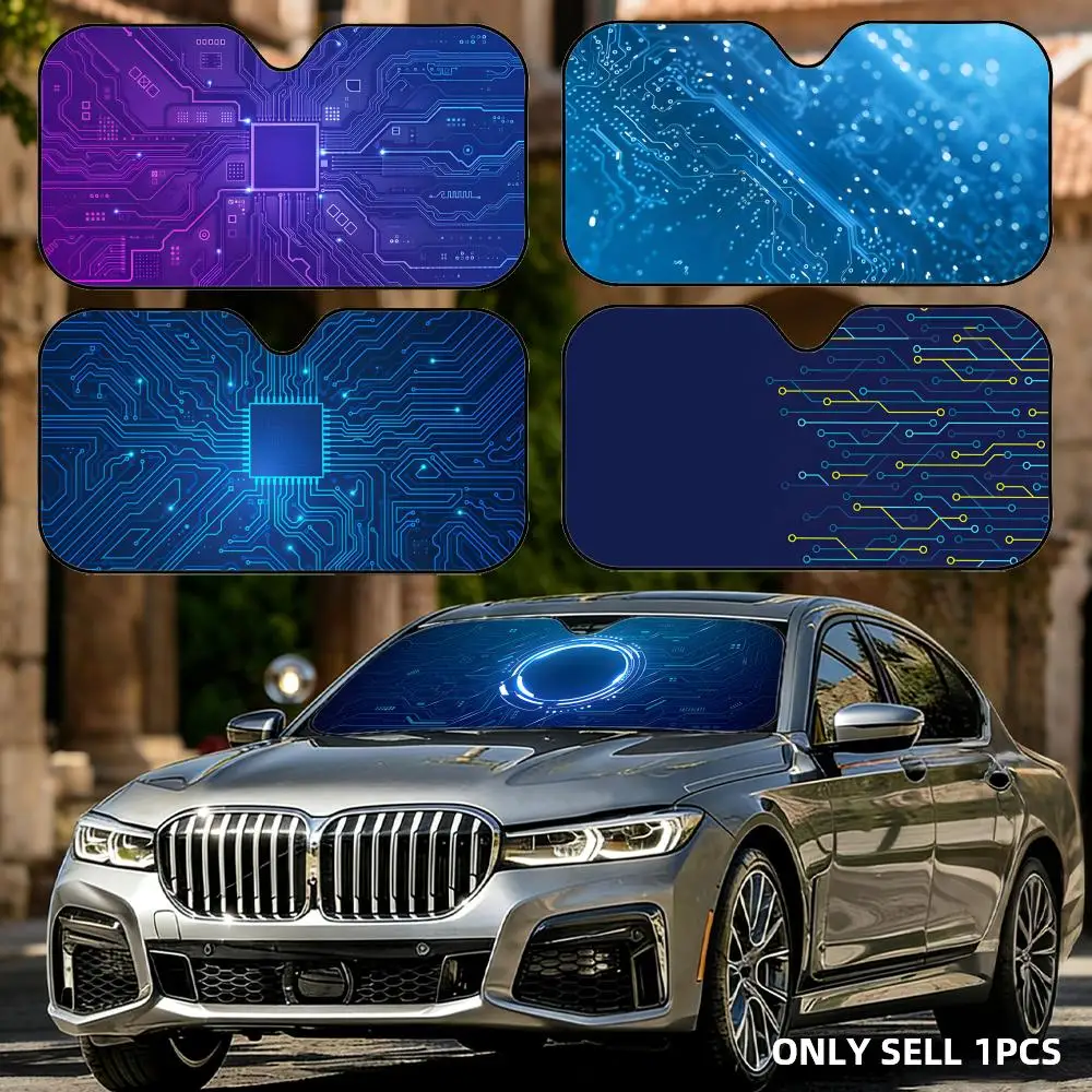 

Circuit Board Sun Visor Foldable Universal Car Windshield Sun Shade UV Protection Heat Insulation Foldable Cover