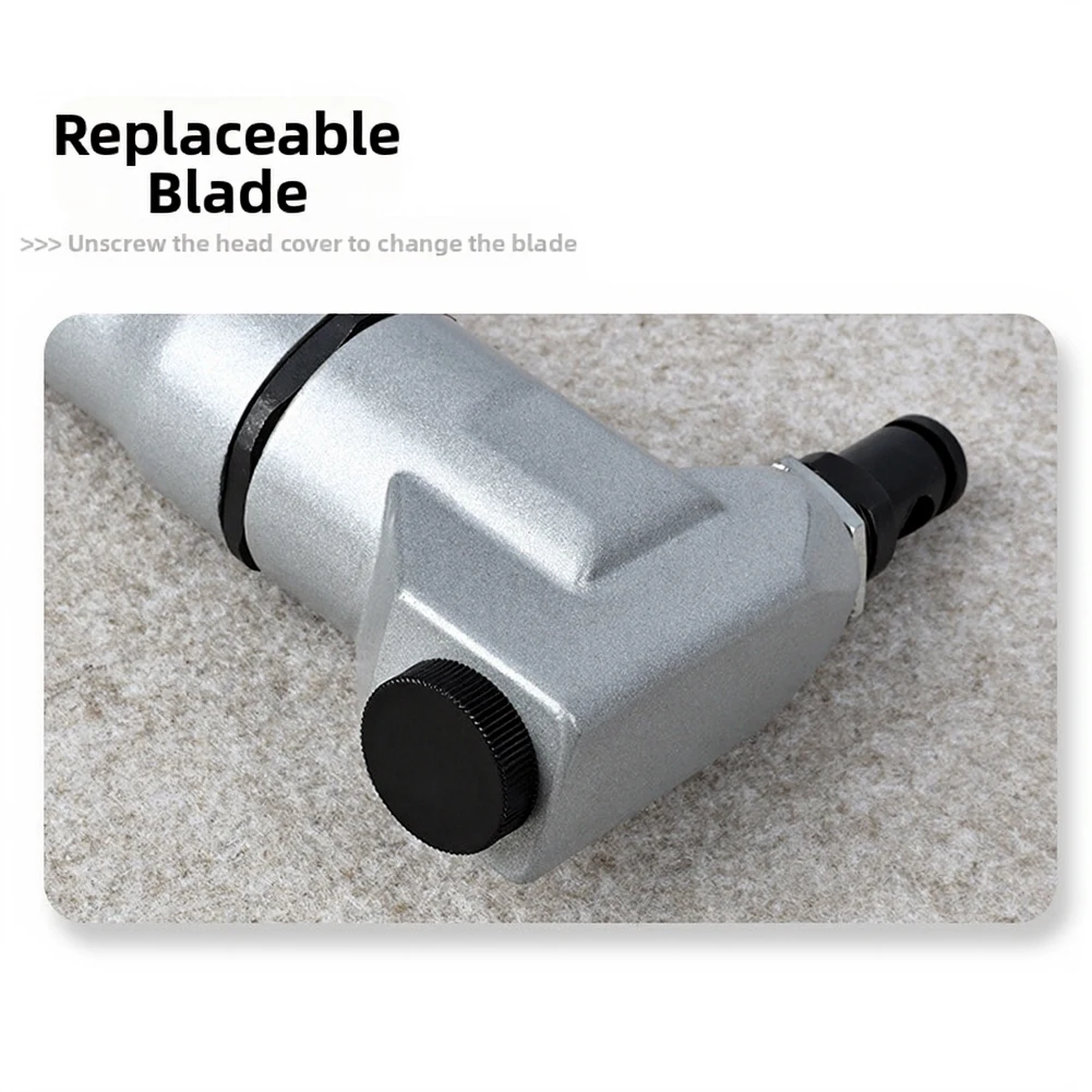 Lightweight Pneumatic Cutting Shears for Metal Up to 1mm Thick Trigger Style Switch Easy Operation Gray Finish