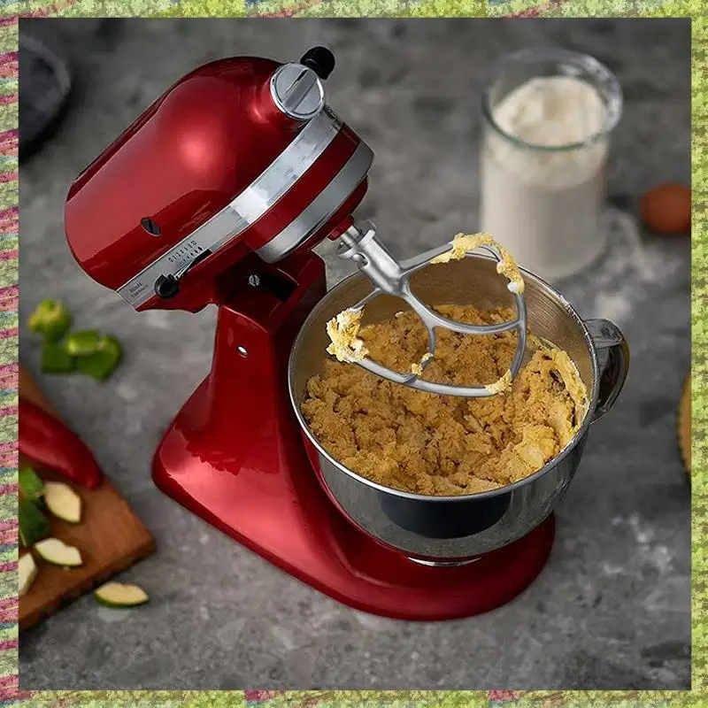 キッチンエイド 4.5-5QT チルトヘッドスタンドミキサーアクセサリーミキシングボウル + ダンピング保護カバー + フラットスターラーアタッチメントシルバー