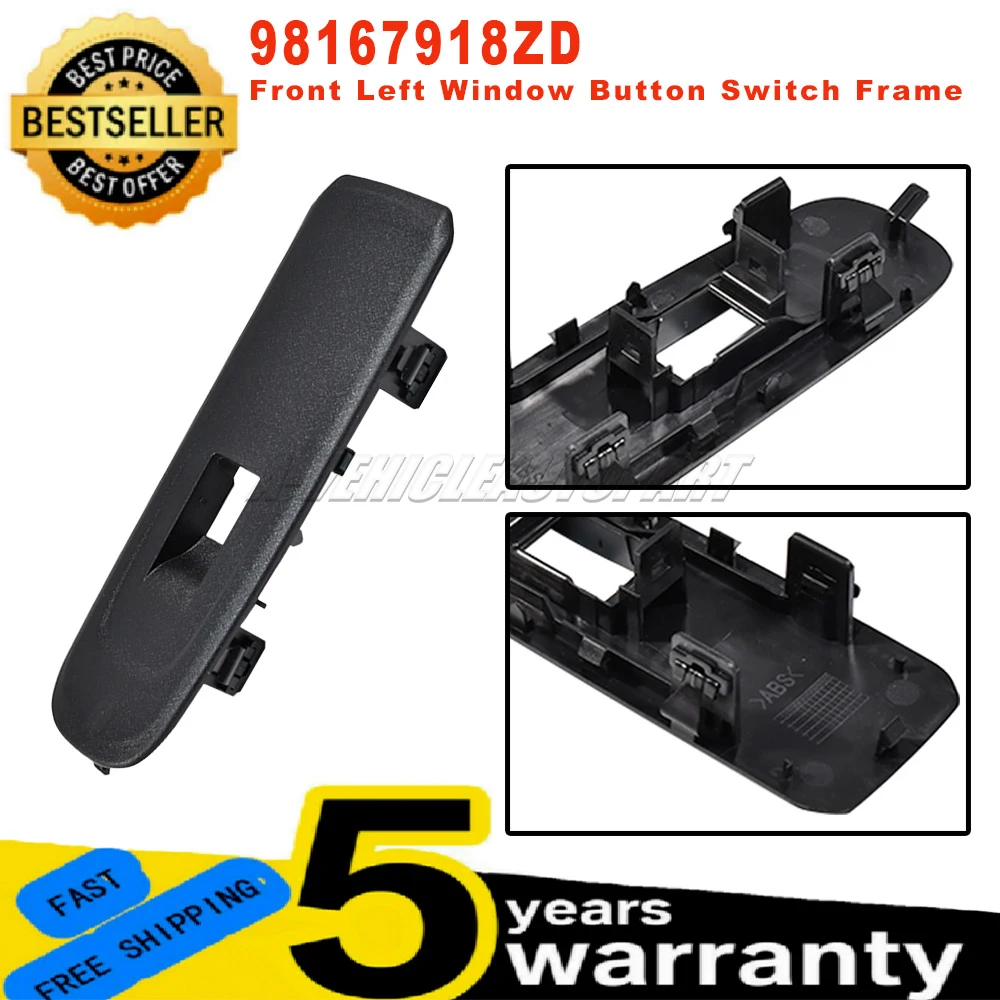 98167918ZD For Peugeot Partner Rifter Mk4 K9 Citroen Berlingo RHD New Front Left Window Button Switch Frame ABS Car Accessories