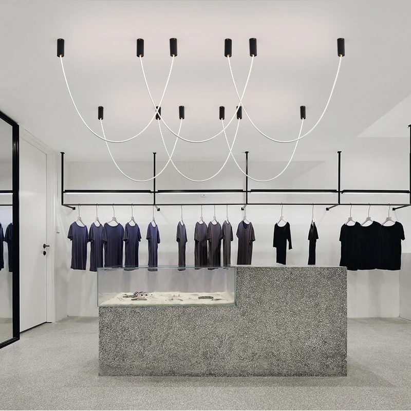 Moderne LED Gürtel Anhänger Lampe Nordic Linie Suspension Beleuchtung Für Villa Shop Loft Decor Designer Einfache Wohnzimmer Hängen Licht – Detail 2