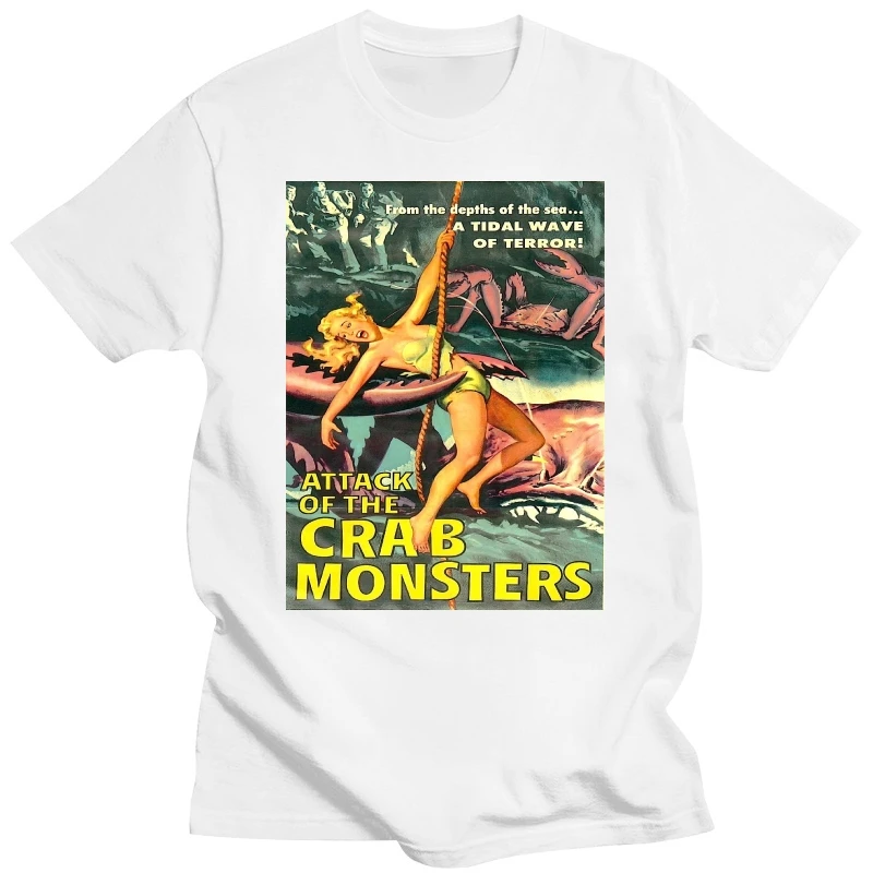 Attack Of The Crab Monsters Movie Poster Mens T Shirts Japanese Streetwear Tshirts Designer T-Shirt 100% Cotton