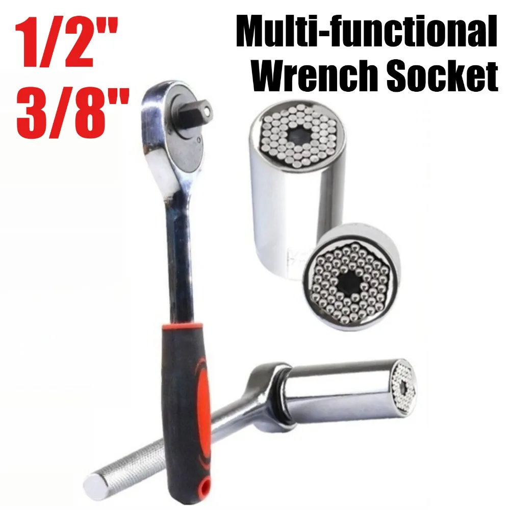 1/2 3/8 Multi-functional Ratchet Wrench Two-way Socket Wrench Spark Plug Socket Motorcycle Vehicle Bicycle Repair Tools