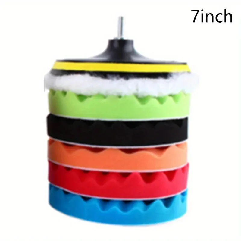 

3/5/7inch CarPolishing Disc 8Pcs/Set Self-Adhesive Buffing Waxing Sponge Wool Wheel Polishing Pad For Car Polisher Drill Adapter