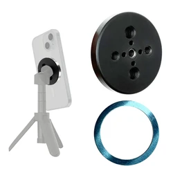 MagSafe Magnetic Phone Holder: 360° Rotation, Works with 1/4'' & 3/8'' Arri-Locating Holes Tripod Mount (for Smartphones)