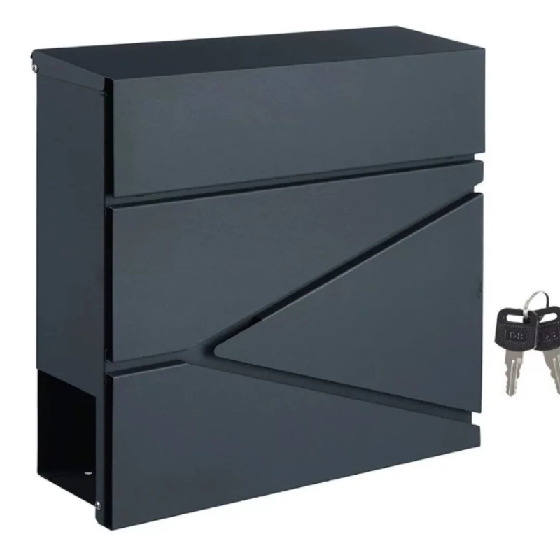 Metal stainless steel outdoor mailbox mail box post suggestion box garden courtyard wall-mounted mailbox newspaper tube