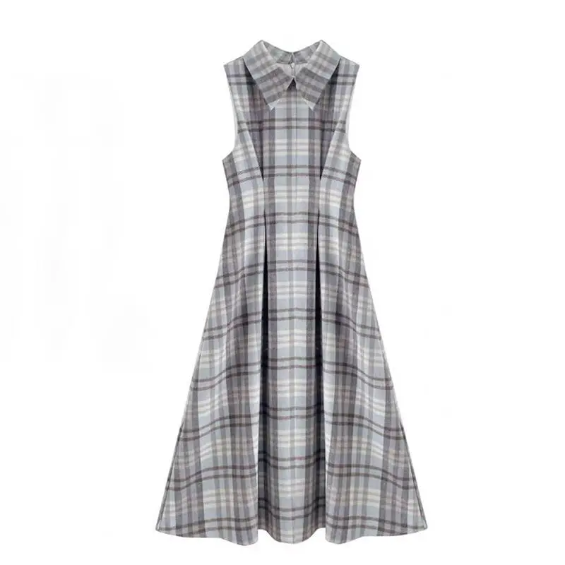 French Vintage Elegant 2 Piece Set Women Y2k Plaid Design Dress + Long Sleeve Tops Harajuku Casual Retro Korean Popular Clothes image 6