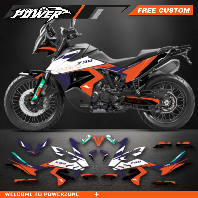 Powerzone Graphics Motorcycle Vinyl Decal Sticker Deco Kits for KTM 790 ADVENTURE ADV ADV-R 2019 2020 2021 2022 Customized 02