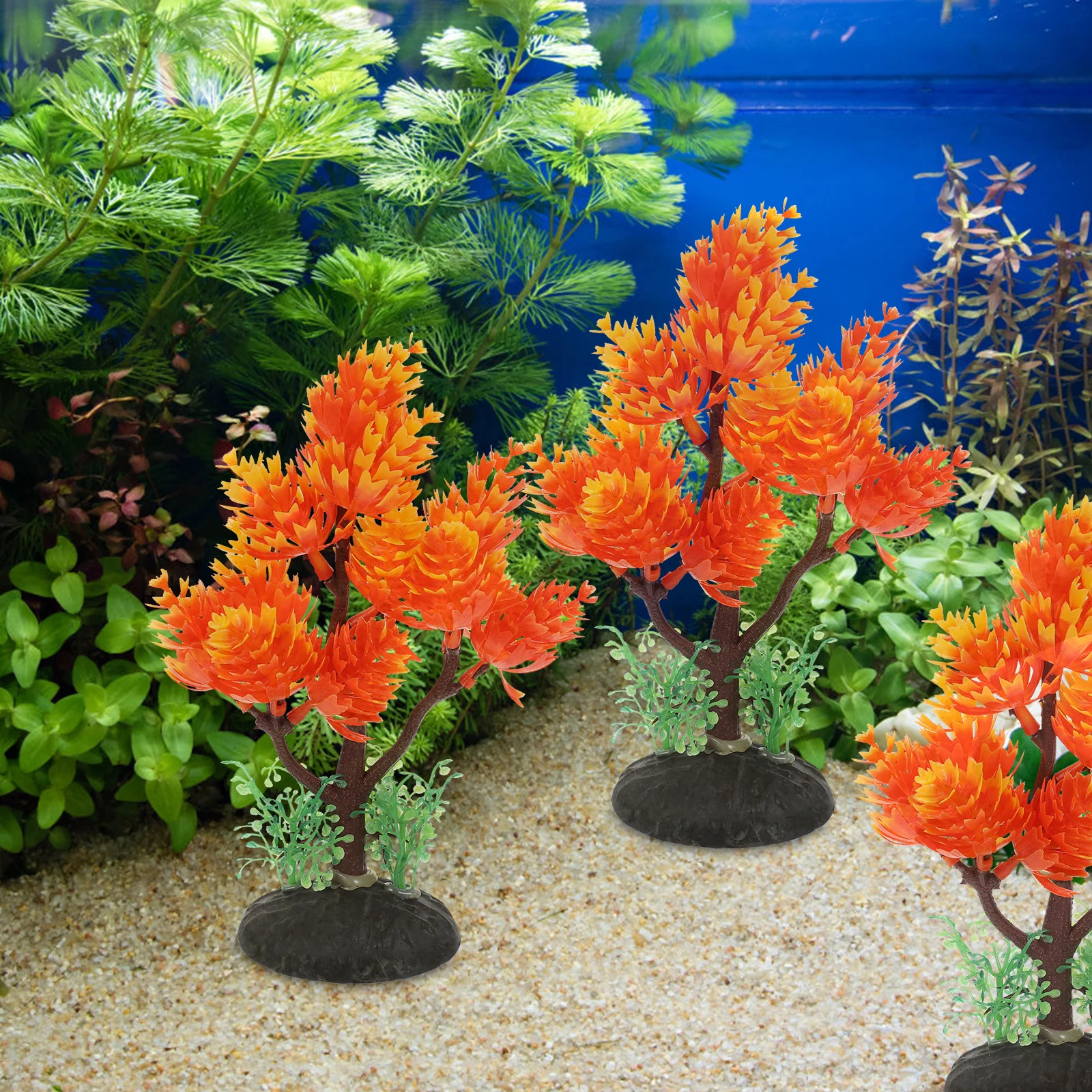 

2pcs Water Grass Decor Replaceable Wear-Resistant Artificial Plants For Aquarium Safe Fish Tank Accessories Vivid Aquarium