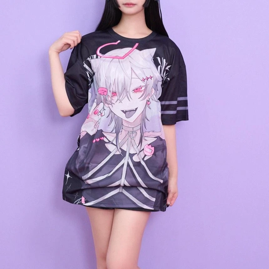 2026 Neueste Original Yandere-Style Paar-Kurzarm-Y2K-T-Shirts für Erwachsene und Kinder, Harajuku Ästhetik, Süße Coole Bedruckte Oberteile – Detail 4