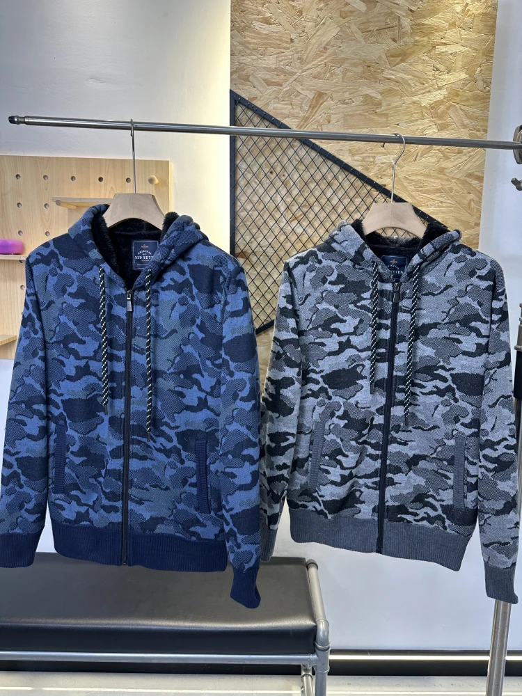 

Мужская толстовка с капюшоном Thiened Fce Jaet, винтажная камуфляжная теплая верхняя одежда, подставка из полиэстера, длинная свевая молния, одежда...