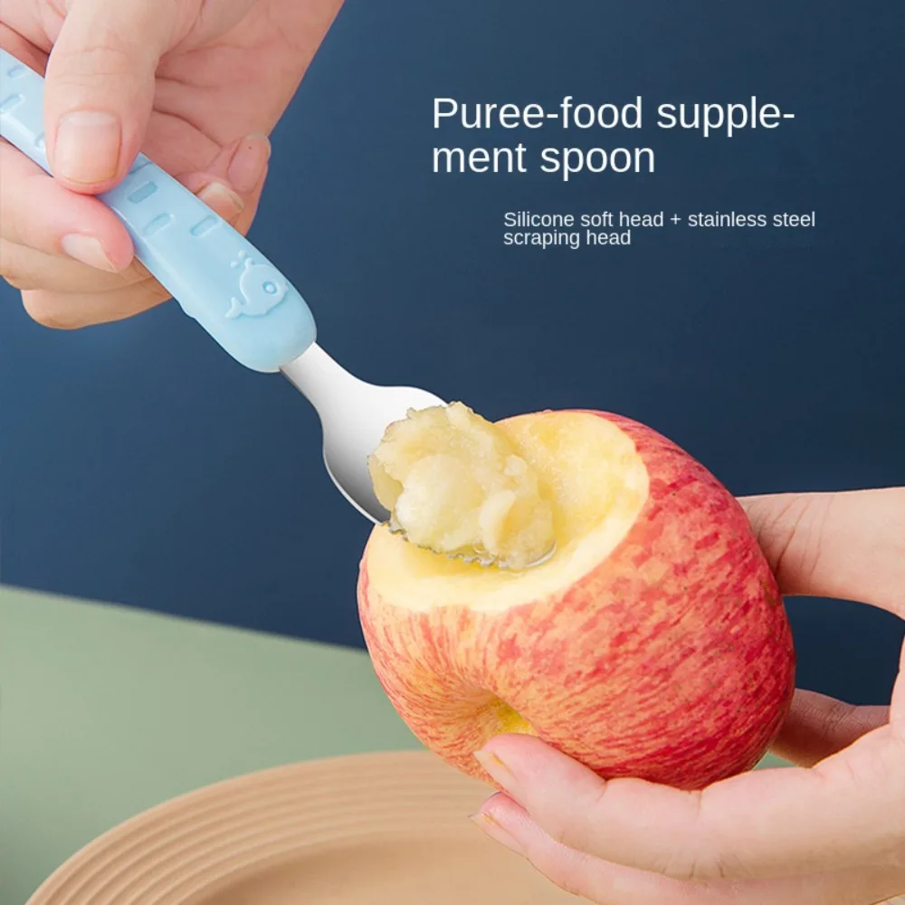 Baby Tableware Baby Double Headed Fruit Scraping Spoon Complementary Food Scraping Fruit Tools