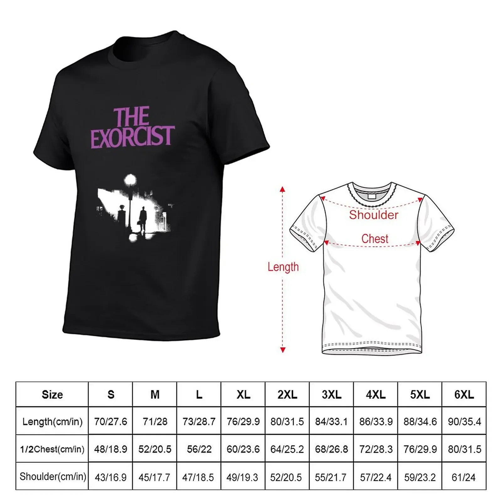 Horror The Exorcist Films Poster T-shirt summer tops anime clothes boys animal print black t shirts for men