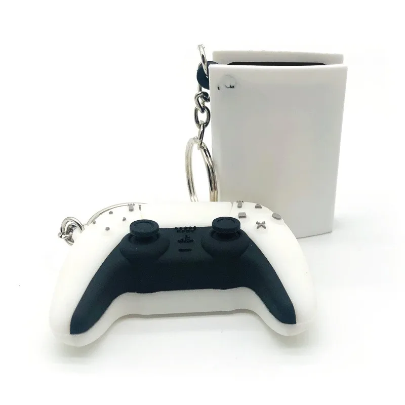 Mode Ps5 Simulation goutte colle Console jeu poignée porte-clés garçons pendentif llaveros Simple marée jouer suspendus ornements cadeaux