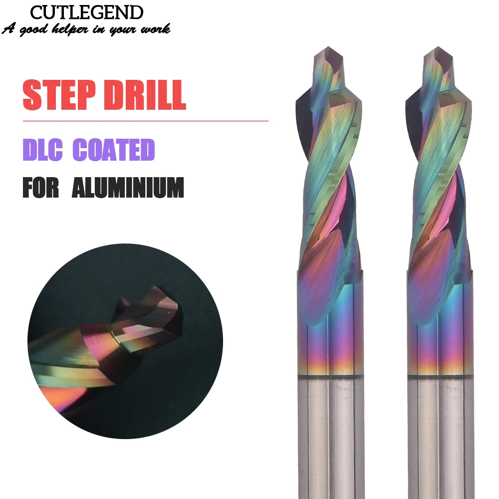 Two-stage Tungsten Steel Step Drill Twist Step Drill Parafuso Escareado Chanfro para Alumínio M310m
