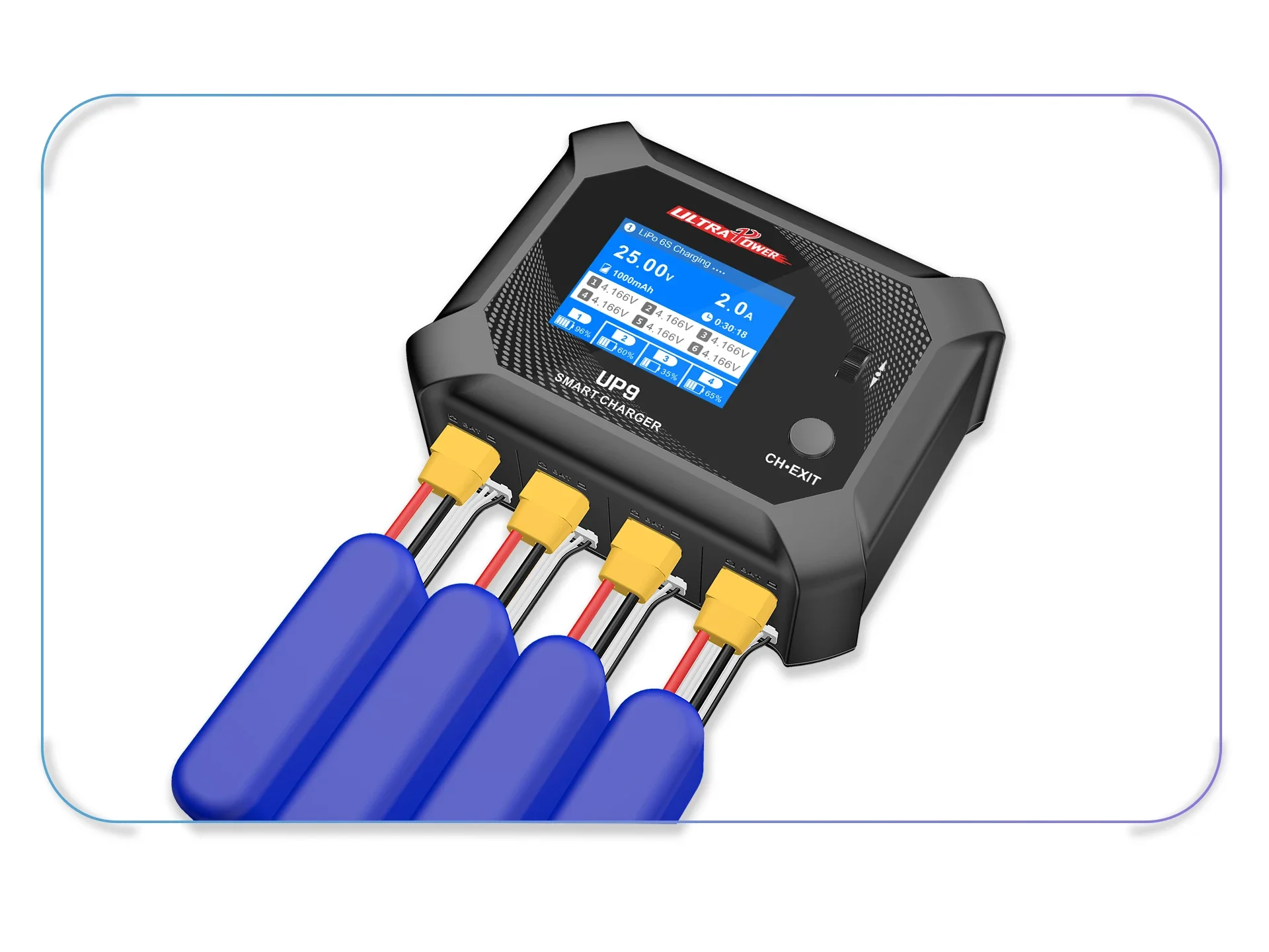 ULTRA POWER UP9 200W Four Channels Smart Blance Charger AC100W /DC 200W Double Input Battery Charger RC Tools