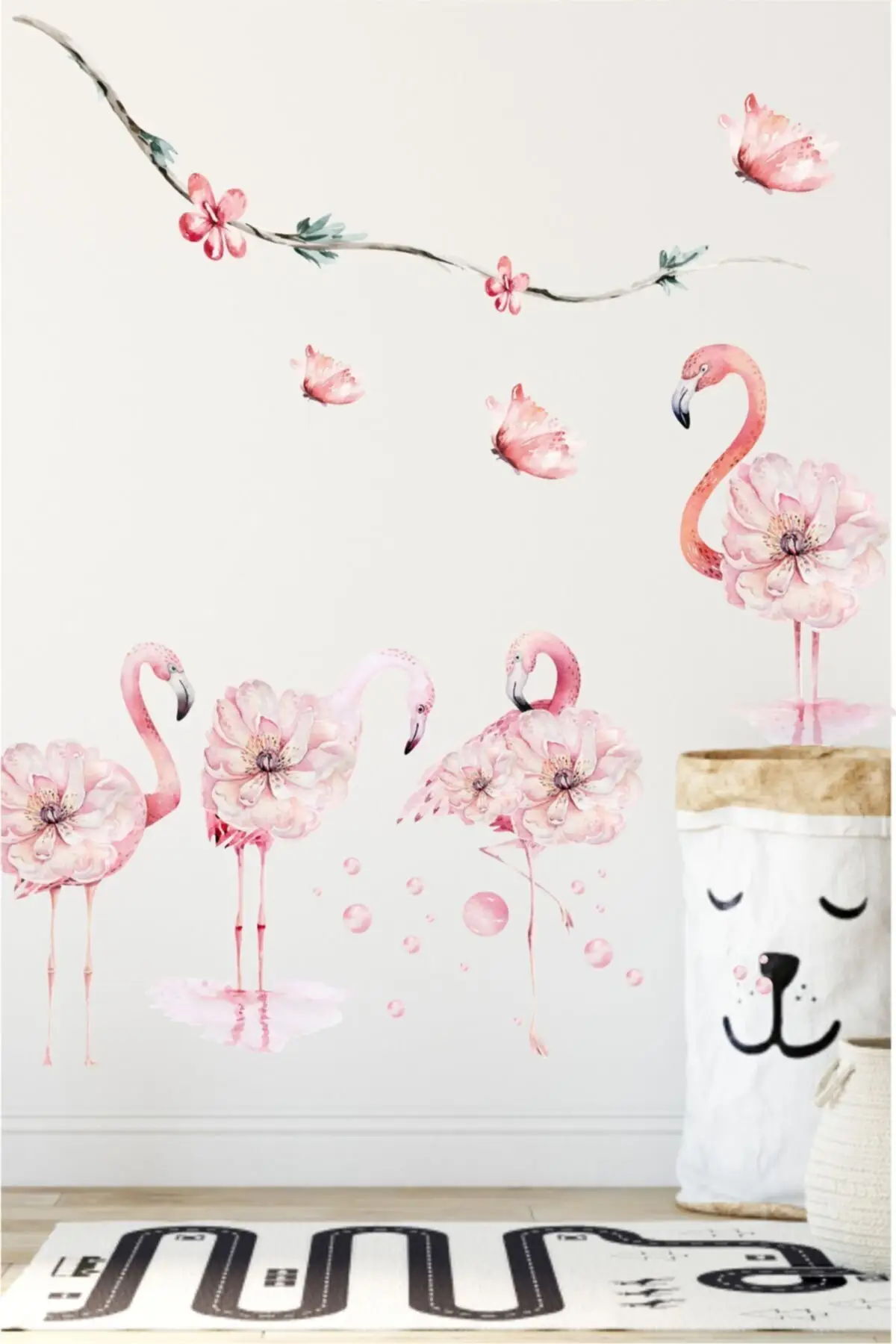 70x100 CM Flamingos Wall Adhesive Model Pvc Printing Foil Home Decor Accessories Self-Adhesive Wall Paper Kids Nursery welcome