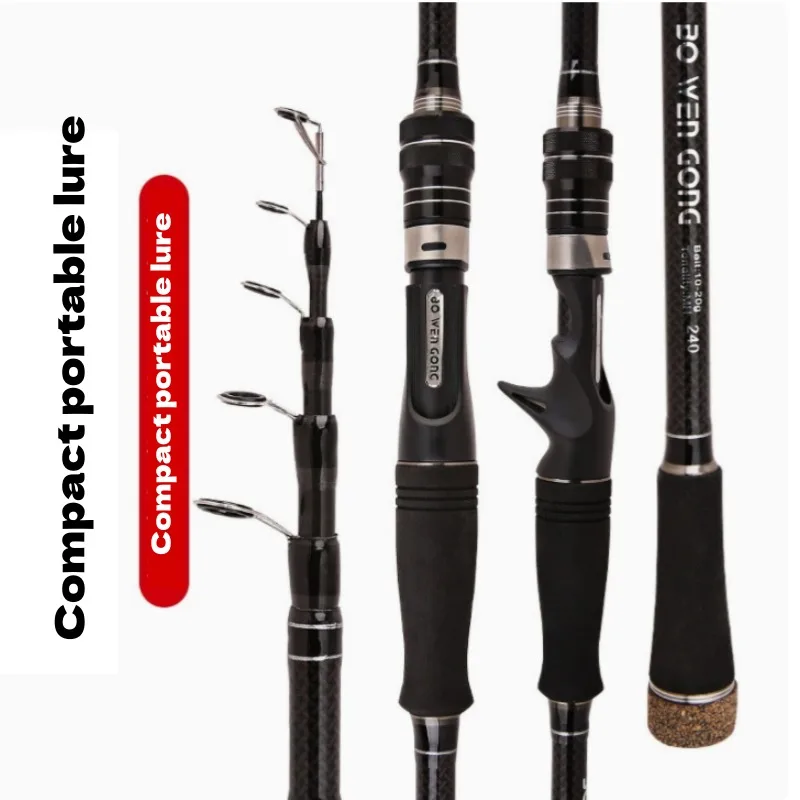 1.8m-3.0m Ultra Light Carbon Fiber Retractable Fishing Rod Portable Spinning Casting Rod Outdoor Trout Fishing Pole - view 2