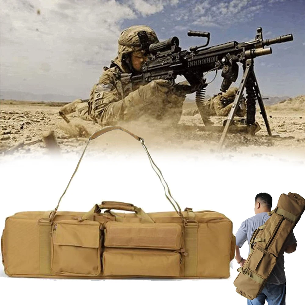 

Tactical Double Long Rifle Bag Pouch Portable Multifunctional Fishing Tackle Shotgun Storage Packet for CS Hunting Fishing Range