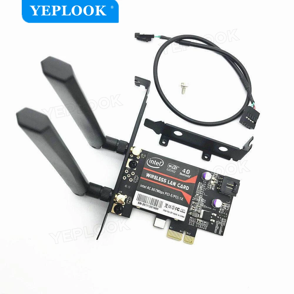 Adaptador de escritorio PCI-E 1X con tarjeta wifi AC8260, banda Dual de 867Mbps, 2,4G/5G, Wlan, Wi-Fi inalámbrico + Bluetooth 4,2, red 802.11ac