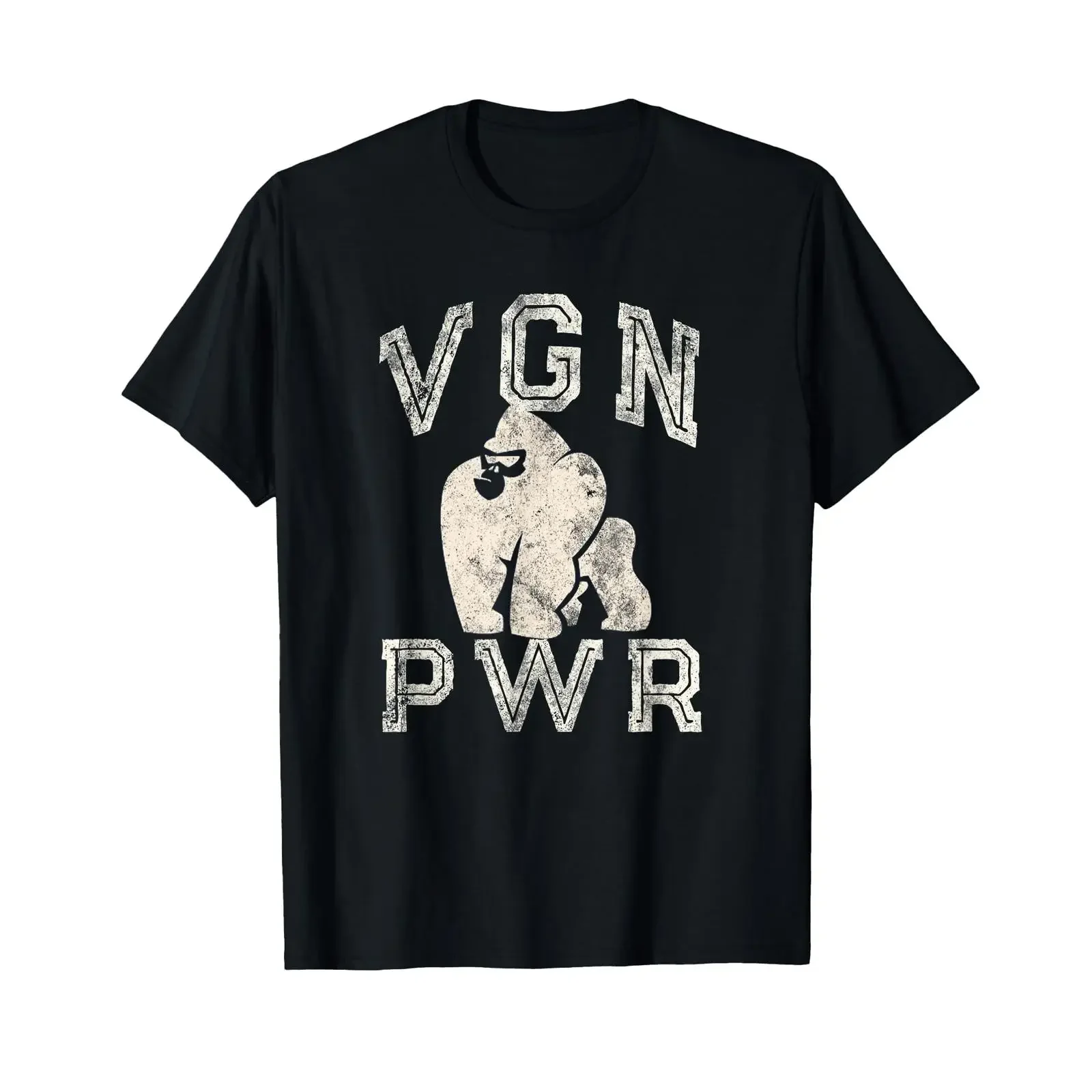 Vegan Power Badass Gorilla Plant Based VGN PWR Veganism T Shirt black s vintage Washed Unisex homme Slightly Stylish Versatile