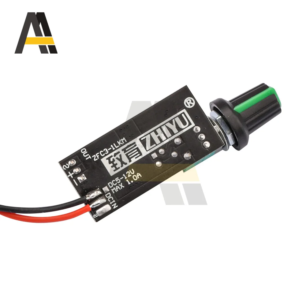 1A 2A 2-3 drutu regulator prędkości wiatraka DC5-12V 4 drutu wentylator PWM regulator prędkości wiatraka płyta kontrolera z pokrętło przełącznika wentylatora regulacja prędkości moduł