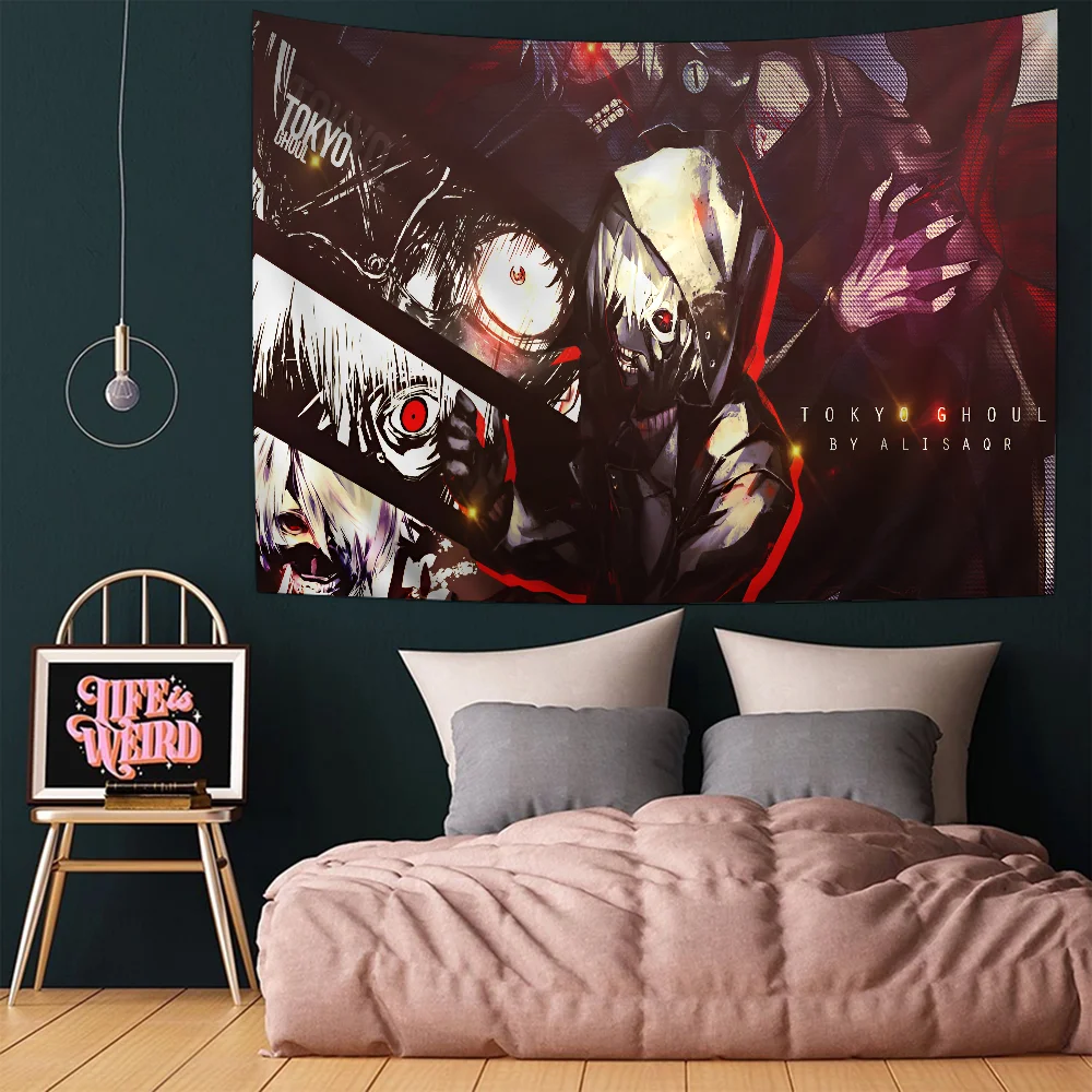 Tokyo Ghoul Cartoon Tapestry Art Science Fiction Room Home Decor Wall Hanging Sheets