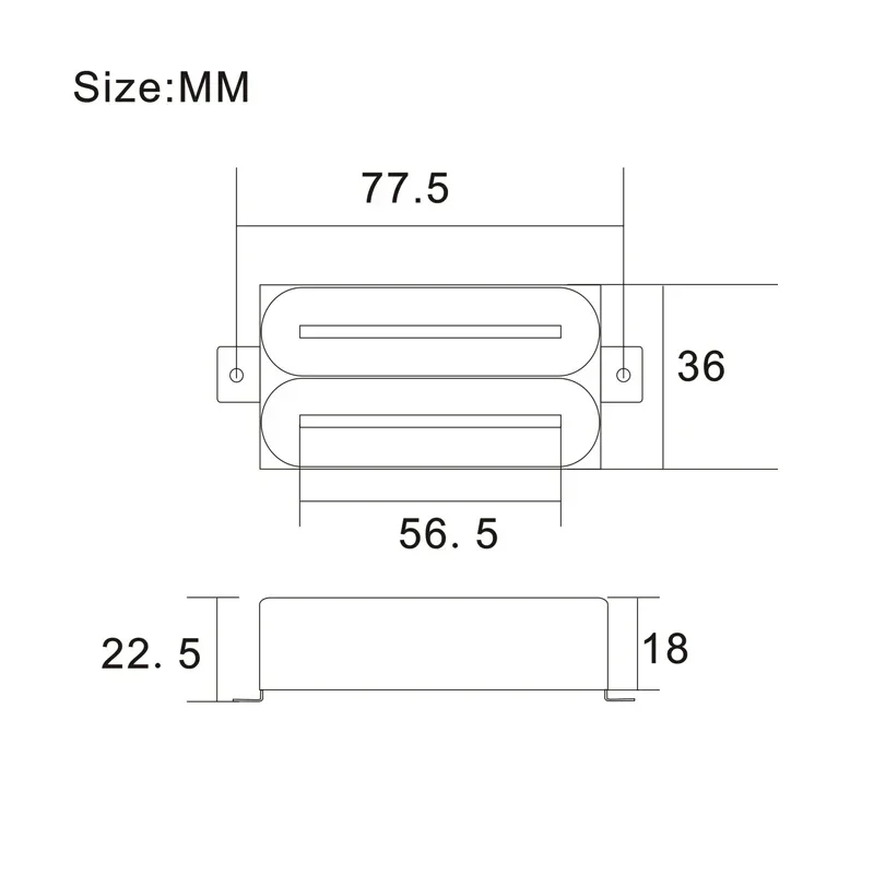 Guitarra Eléctrica Humbucker de doble bobina, pastilla de puente de guitarra de doble riel con poste de acero de 57mm, azul profundo