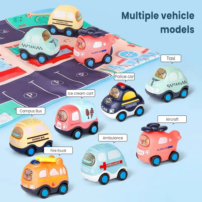 Mini véhicule d'ingénierie de lutte contre l'incendie pour enfants, voiture jouet à inertie, ensemble de traction Anti-collision pour garçons Montessori, cadeau pour enfants