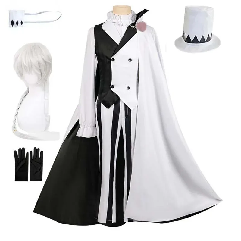 

Nikolai Gogol Cosplay Anime Costume Bungou BSD Season 4 Nikolai Cosplay Cloak Cape Uniform Suit Wig Halloween