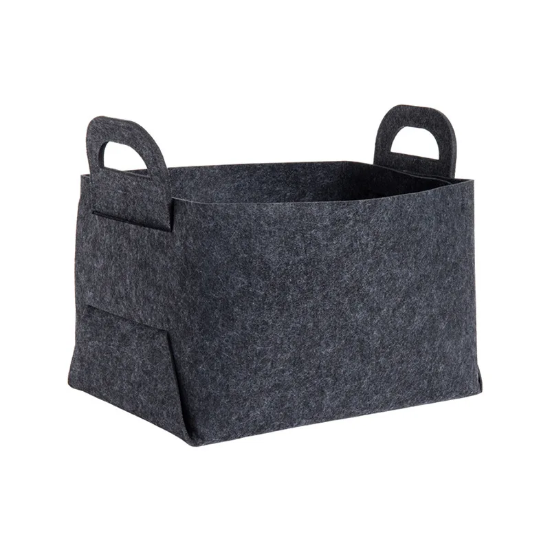 Foldable Felt Storage Basket Laundry Basket Desktop Sundries Large Capacity Storage Box Cosmetic Book Home Accessories Storage