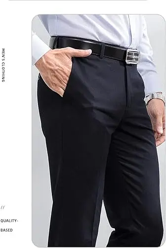 Pantalones de vestir para hombre, traje clásico ajustado, cómodo, informal, prémium