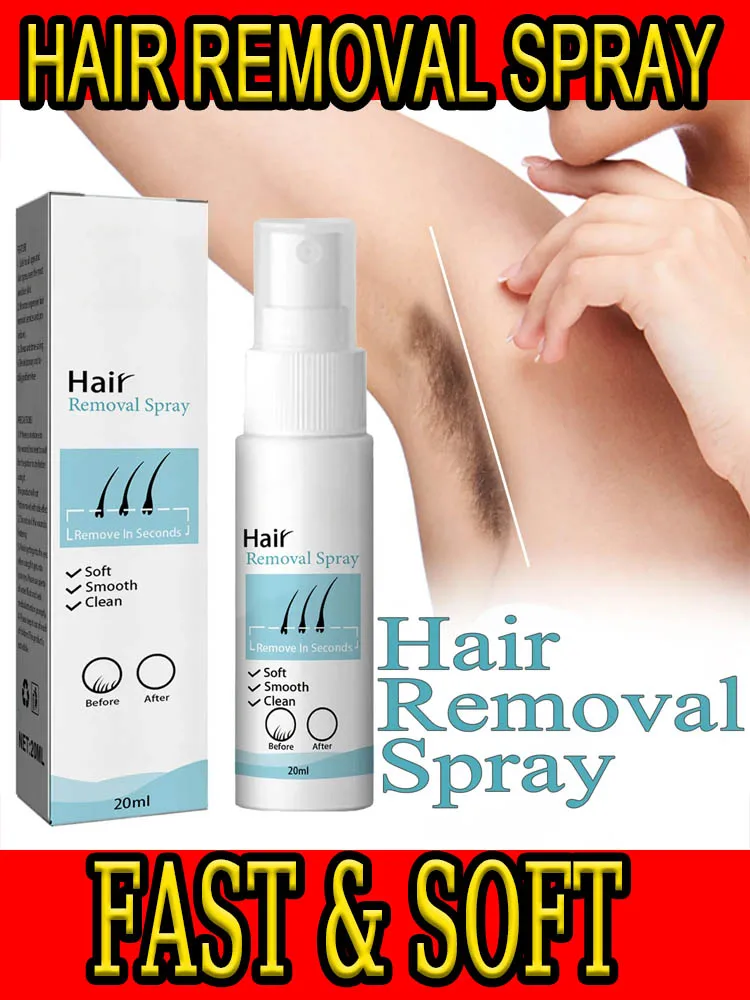 Spray rápido da remoção do cabelo para homens e mulheres, creme indolor do removedor do cabelo, axila do biquini, pés, braços, corpo, parafuso