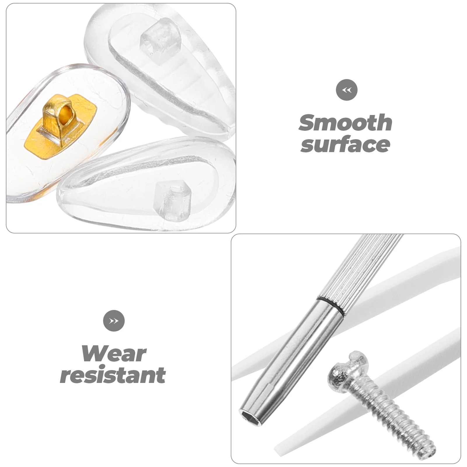 

Eyeglasses Repair Kit Stainless Steel Screws Nose Pads Anti Slip Design Screwdriver Tools Sunglasses Watch Glass Replacement