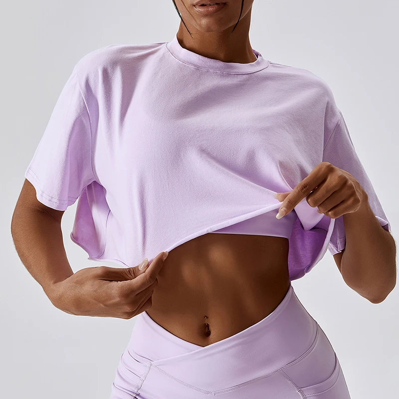 Camisetas para correr para mujer, Top corto de gimnasio, ropa de Yoga para entrenamiento físico, Top deportivo para mujer