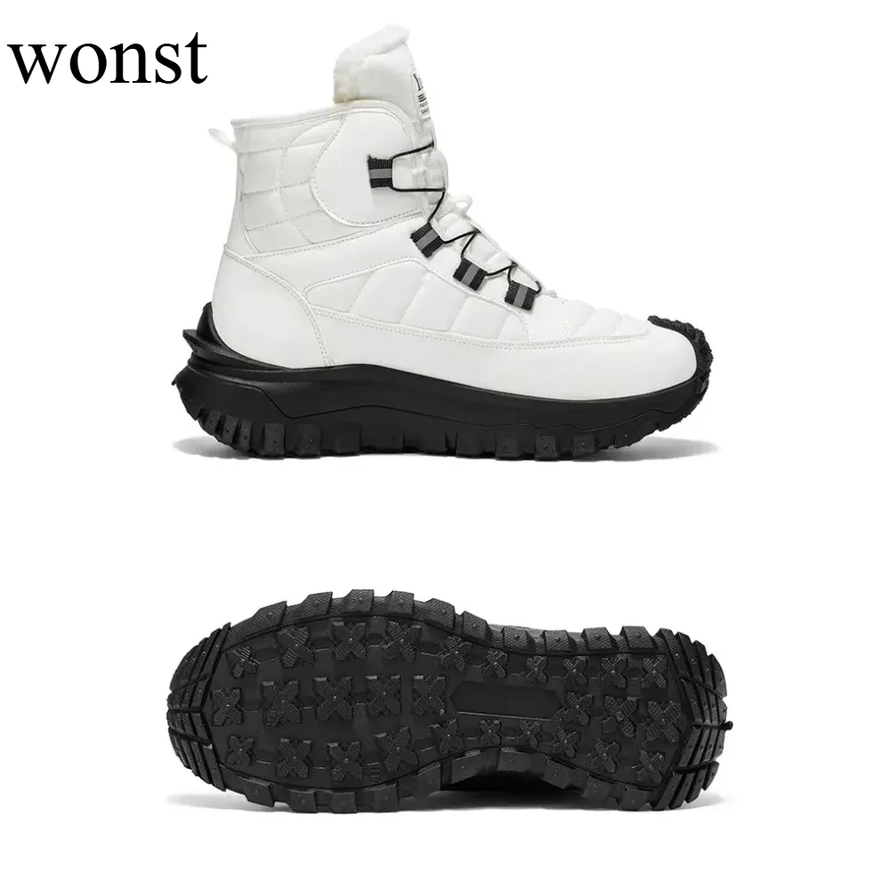 2025 wonst العلامة التجارية الفاخرة شتاء جديد قطب مشبك الصوف مقاوم للماء أحذية الثلوج في الهواء الطلق عدم الانزلاق ومقاومة للاهتراء الرجال الأحذية #1