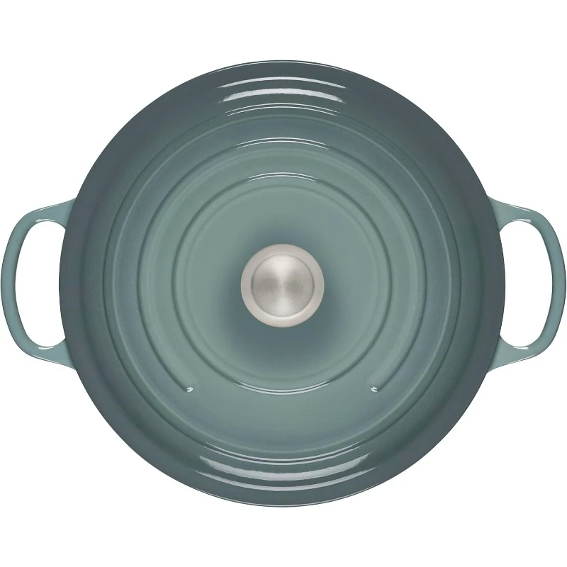 Enameled Cast Iron Signature Round Wide Dutch Oven, 6.75 qt., Sea Salt，home.