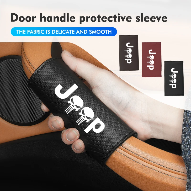 

Leather Car Door Interior Handle Wear Resistant Decor Protector For Jeep Renegade Compass Cherokee Wrangler Patriot Liberty