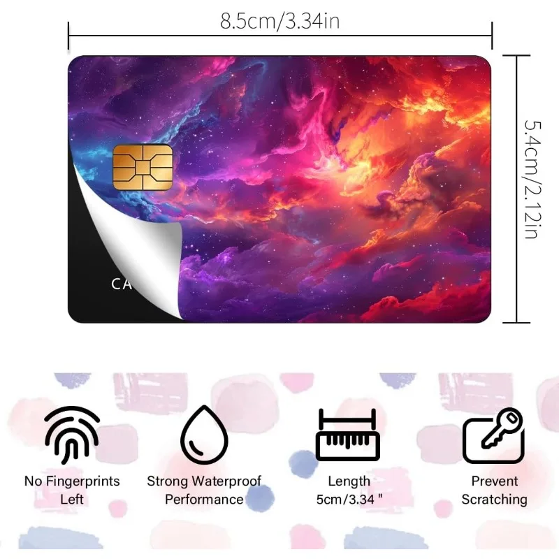 1Sheet Credit Debit Card Skin Sticker Cover Starry Sky Waterproof Scratch-Resistant and Attractive Card Skin Custom 4 Styles